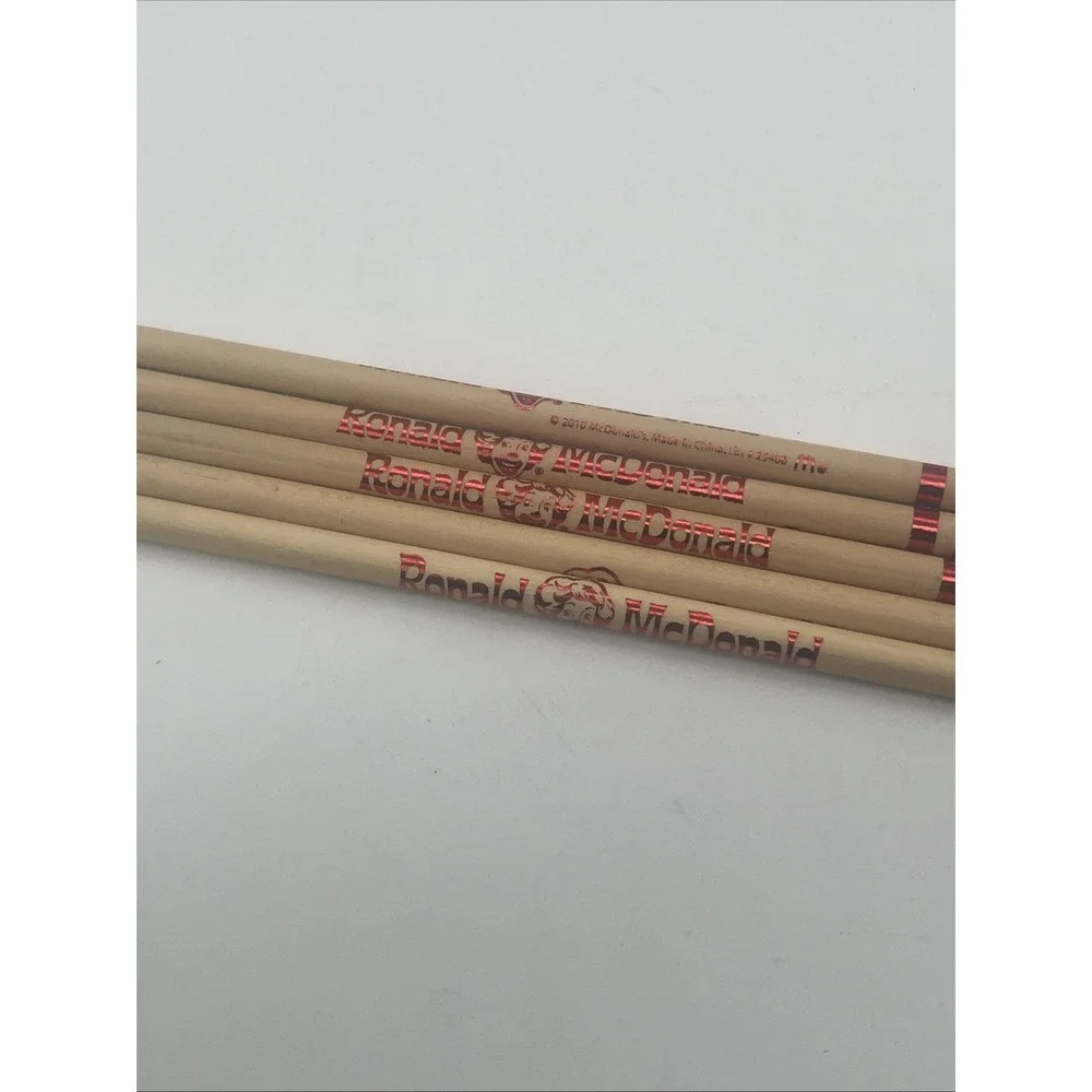 Lot Of 5 NeW McDONALDS 2010 RONALD MCDONALD FUN TIMES WOOD PENCILS~SET Rare